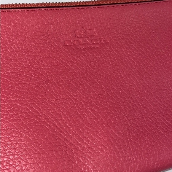 Coach Pink Pebbled Leather Double Wallet Wristlet - Picture 2 of 15